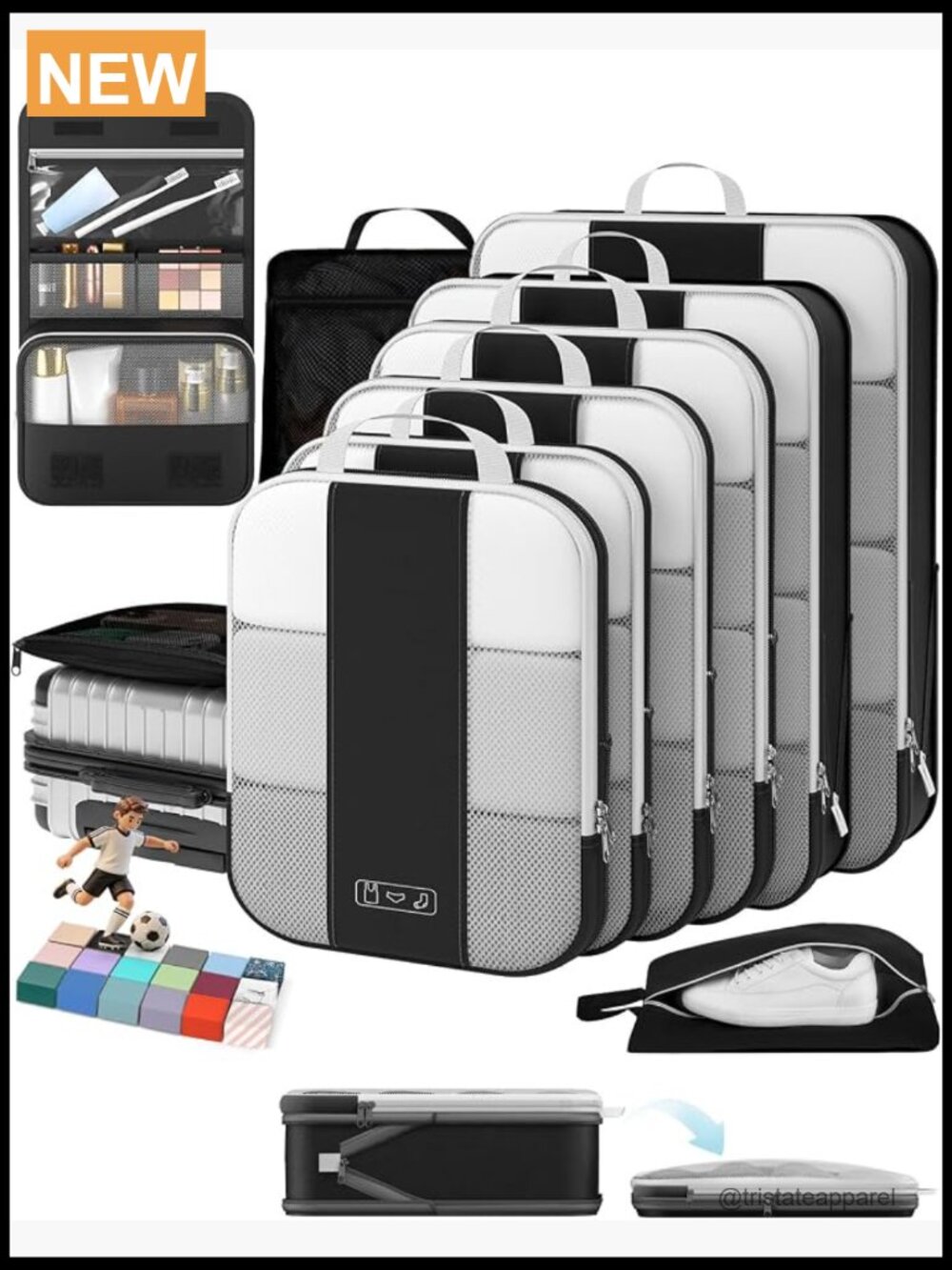 10-Pack Compression Packing Cubes Organizer Travel Essentials